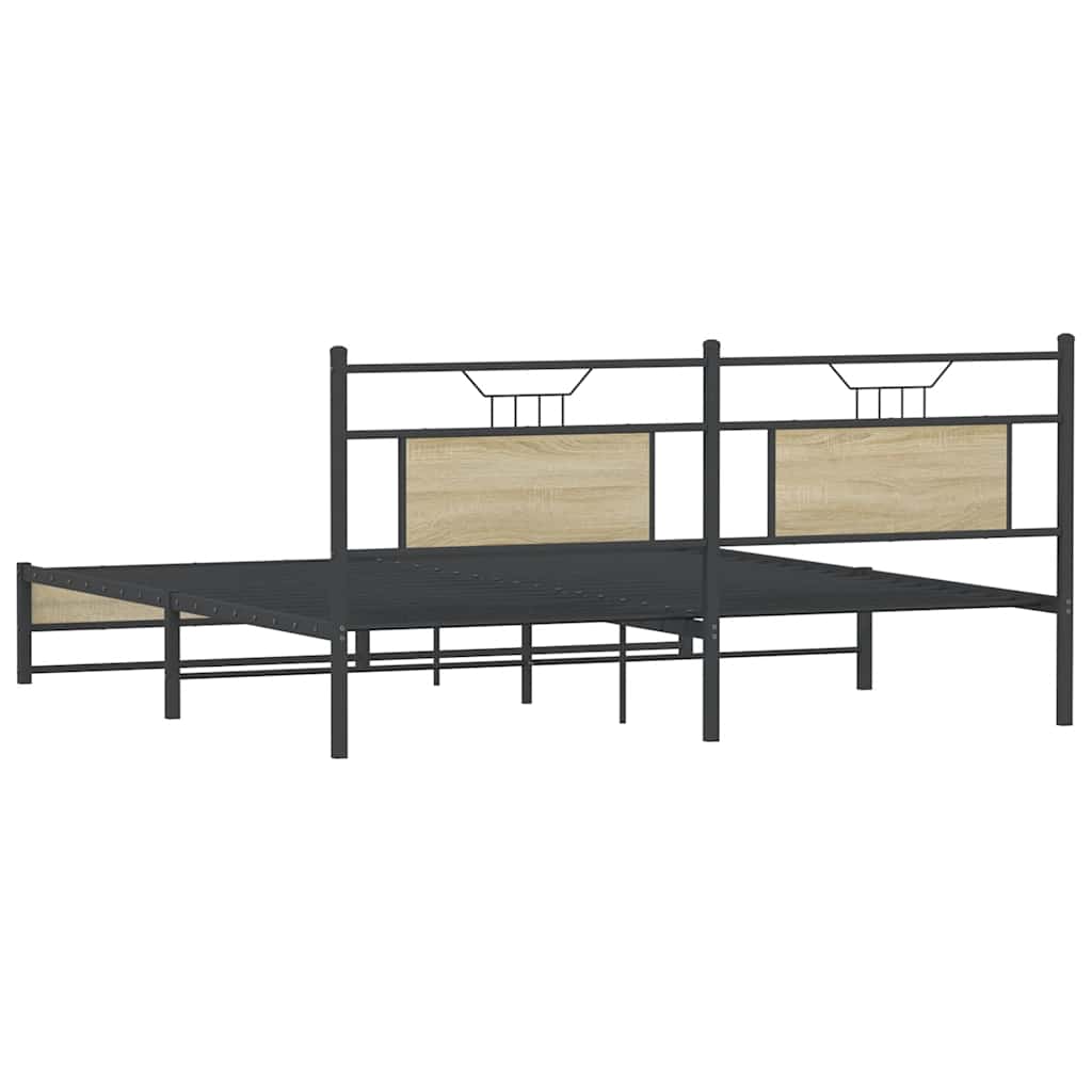 Giroletto senza Materaso in Metallo Rovere Sonoma 180x200 cm | homemem39