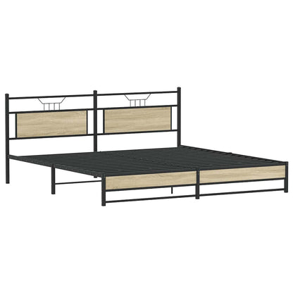Giroletto senza Materaso in Metallo Rovere Sonoma 193x201 cm | homemem39
