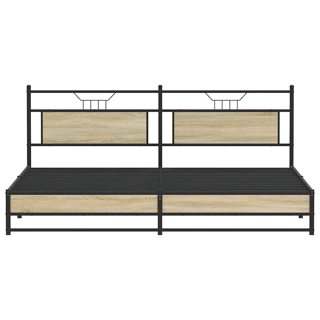 Giroletto senza Materaso in Metallo Rovere Sonoma 193x201 cm | homemem39