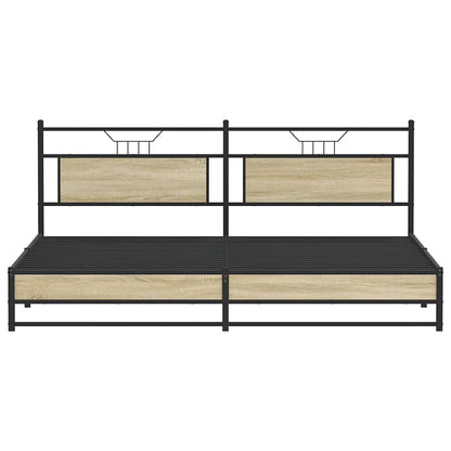 Giroletto senza Materaso in Metallo Rovere Sonoma 193x201 cm | homemem39