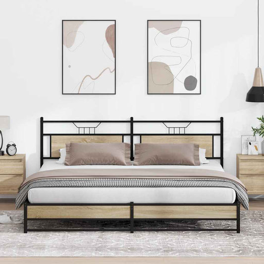 Giroletto senza Materaso in Metallo Rovere Sonoma 193x201 cm | homemem39