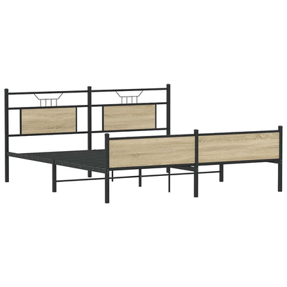 Giroletto senza Materaso in Metallo Rovere Sonoma 160x200 cm | homemem39