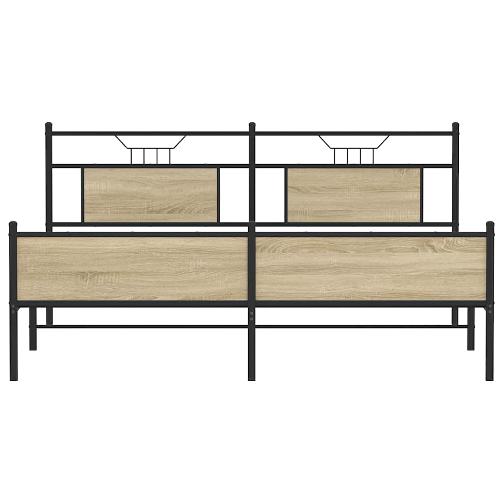 Giroletto senza Materaso in Metallo Rovere Sonoma 160x200 cm | homemem39