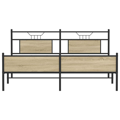 Giroletto senza Materaso in Metallo Rovere Sonoma 160x200 cm | homemem39