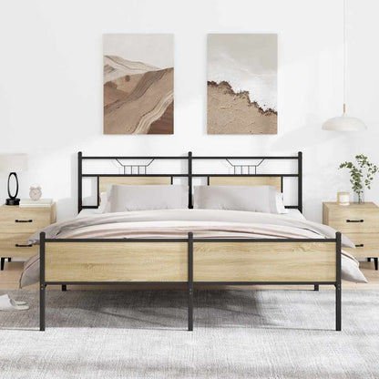 Giroletto senza Materaso in Metallo Rovere Sonoma 160x200 cm | homemem39