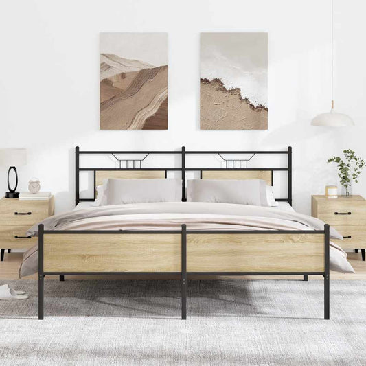 Giroletto senza Materaso in Metallo Rovere Sonoma 160x200 cm | homemem39