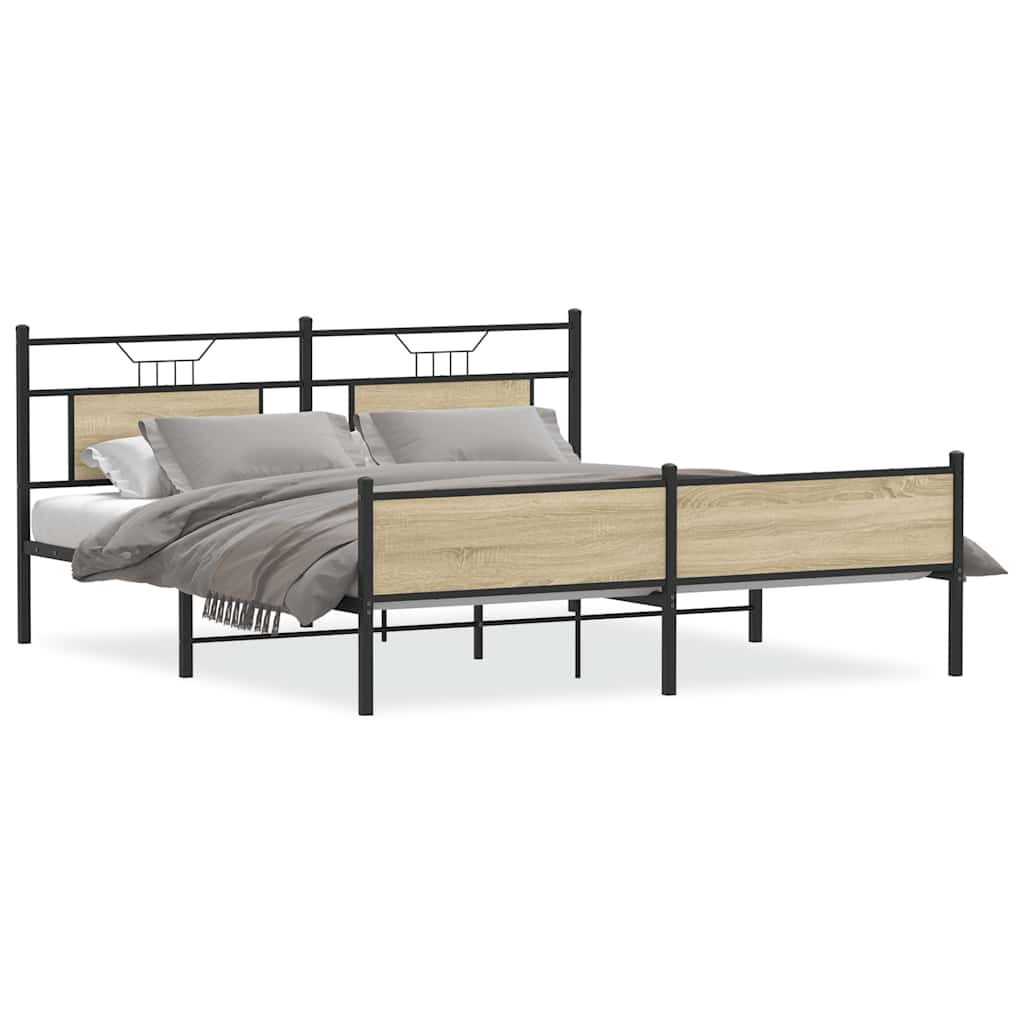 Giroletto senza Materaso in Metallo Rovere Sonoma 180x200 cm | homemem39