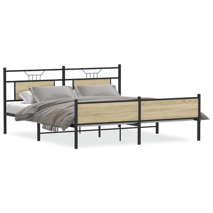 Giroletto senza Materaso in Metallo Rovere Sonoma 180x200 cm | homemem39