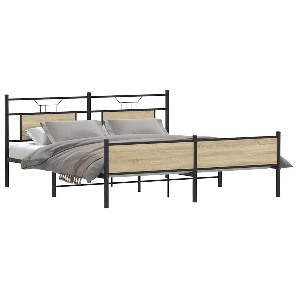 Giroletto senza Materaso in Metallo Rovere Sonoma 180x200 cm | homemem39