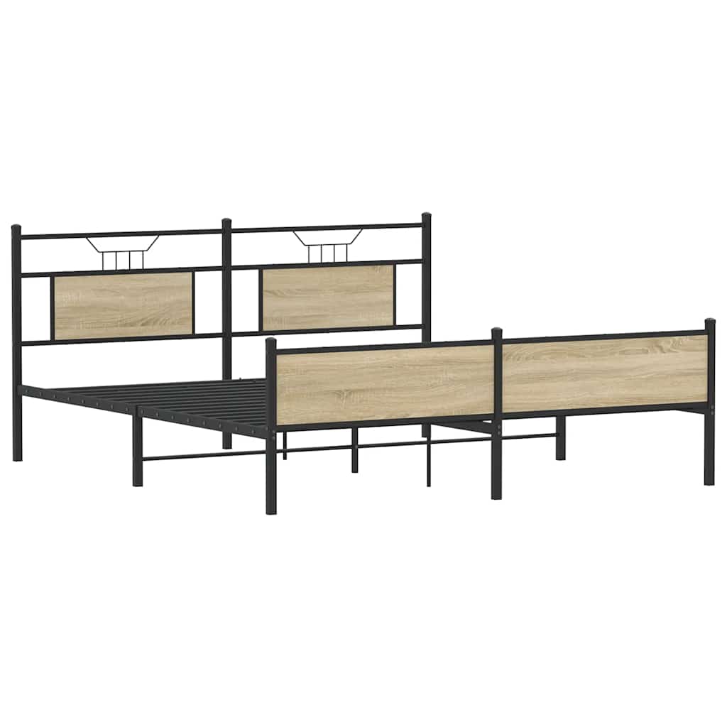 Giroletto senza Materaso in Metallo Rovere Sonoma 180x200 cm | homemem39