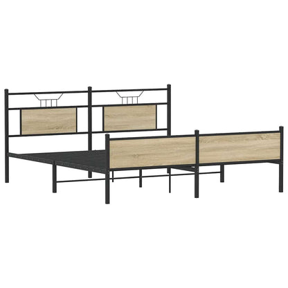 Giroletto senza Materaso in Metallo Rovere Sonoma 180x200 cm | homemem39