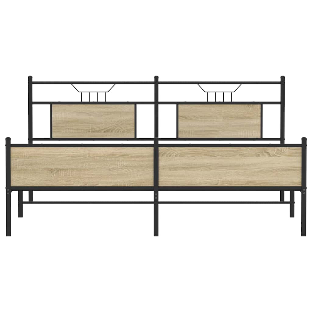 Giroletto senza Materaso in Metallo Rovere Sonoma 180x200 cm | homemem39