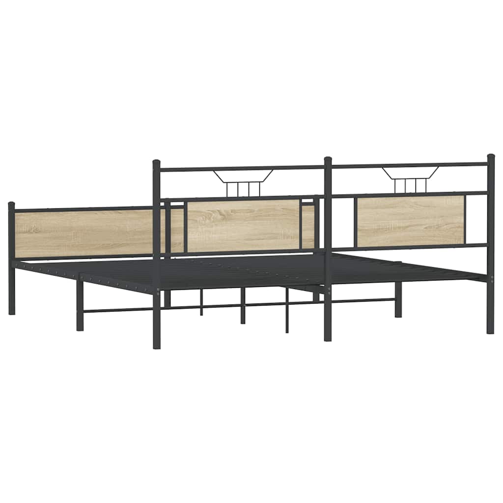 Giroletto senza Materaso in Metallo Rovere Sonoma 180x200 cm | homemem39