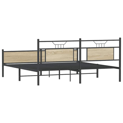 Giroletto senza Materaso in Metallo Rovere Sonoma 180x200 cm | homemem39