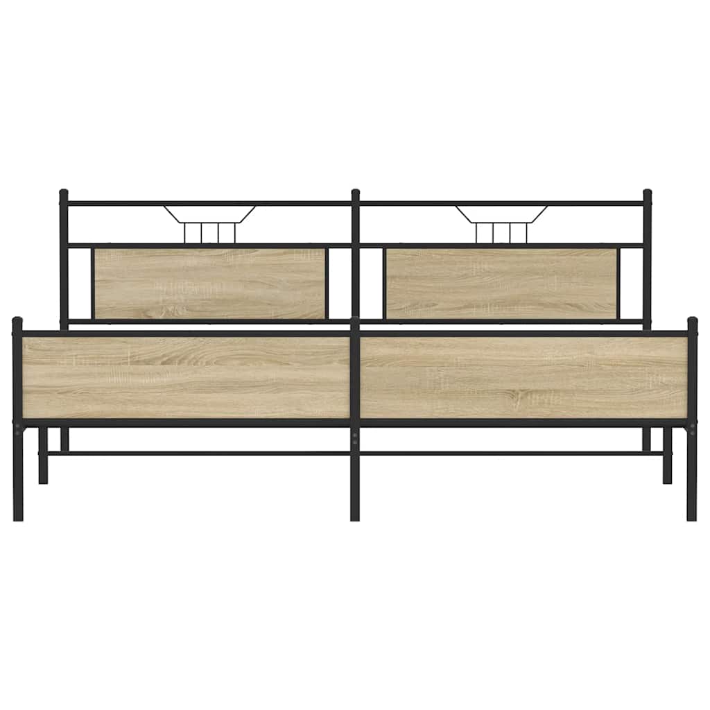 Giroletto senza Materaso in Metallo Rovere Sonoma 193x201 cm