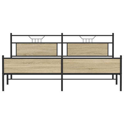 Giroletto senza Materaso in Metallo Rovere Sonoma 193x201 cm