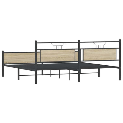 Giroletto senza Materaso in Metallo Rovere Sonoma 193x201 cm
