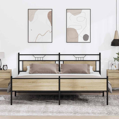 Giroletto senza Materaso in Metallo Rovere Sonoma 193x201 cm