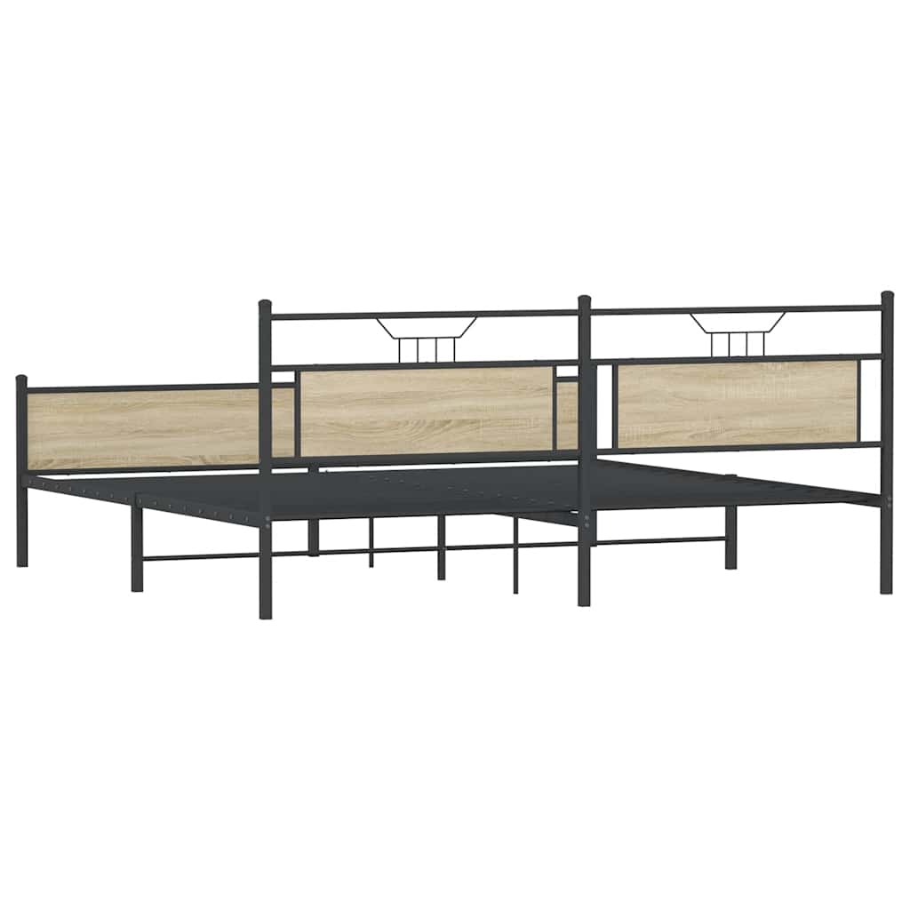 Giroletto senza Materaso in Metallo Rovere Sonoma 200x200 cm