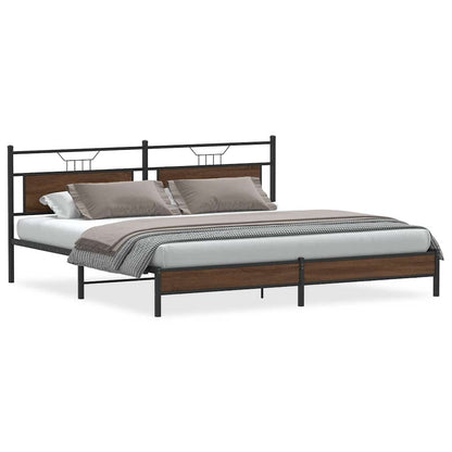 Giroletto senza Materaso in Metallo Rovere Marrone 193x201 cm | homemem39