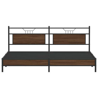Giroletto senza Materaso in Metallo Rovere Marrone 193x201 cm | homemem39