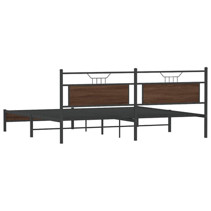 Giroletto senza Materaso in Metallo Rovere Marrone 193x201 cm | homemem39