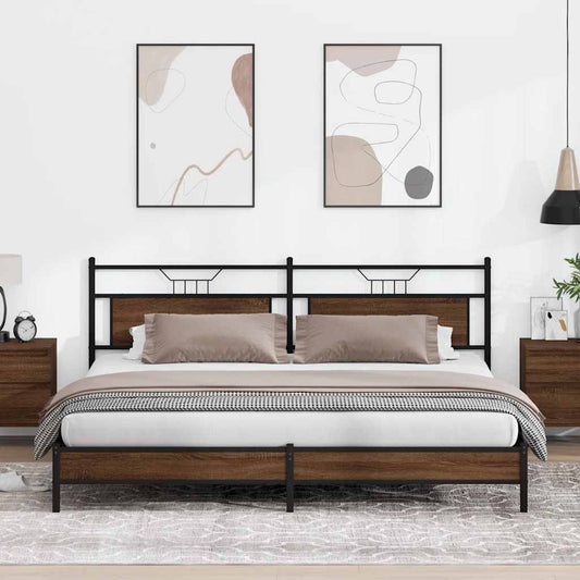Giroletto senza Materaso in Metallo Rovere Marrone 193x201 cm