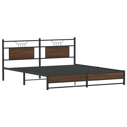 Giroletto senza Materaso in Metallo Rovere Marrone 183x213 cm