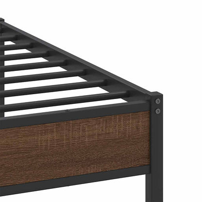 Giroletto senza Materaso in Metallo Rovere Marrone 183x213 cm | homemem39