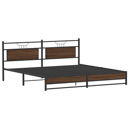 Giroletto senza Materaso in Metallo Rovere Marrone 193x201 cm | homemem39