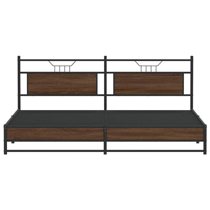 Giroletto senza Materaso in Metallo Rovere Marrone 193x201 cm | homemem39