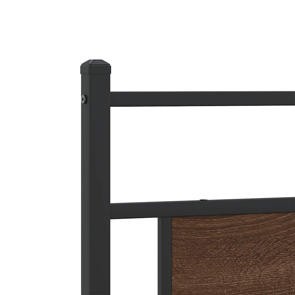 Giroletto senza Materaso in Metallo Rovere Marrone 193x201 cm | homemem39