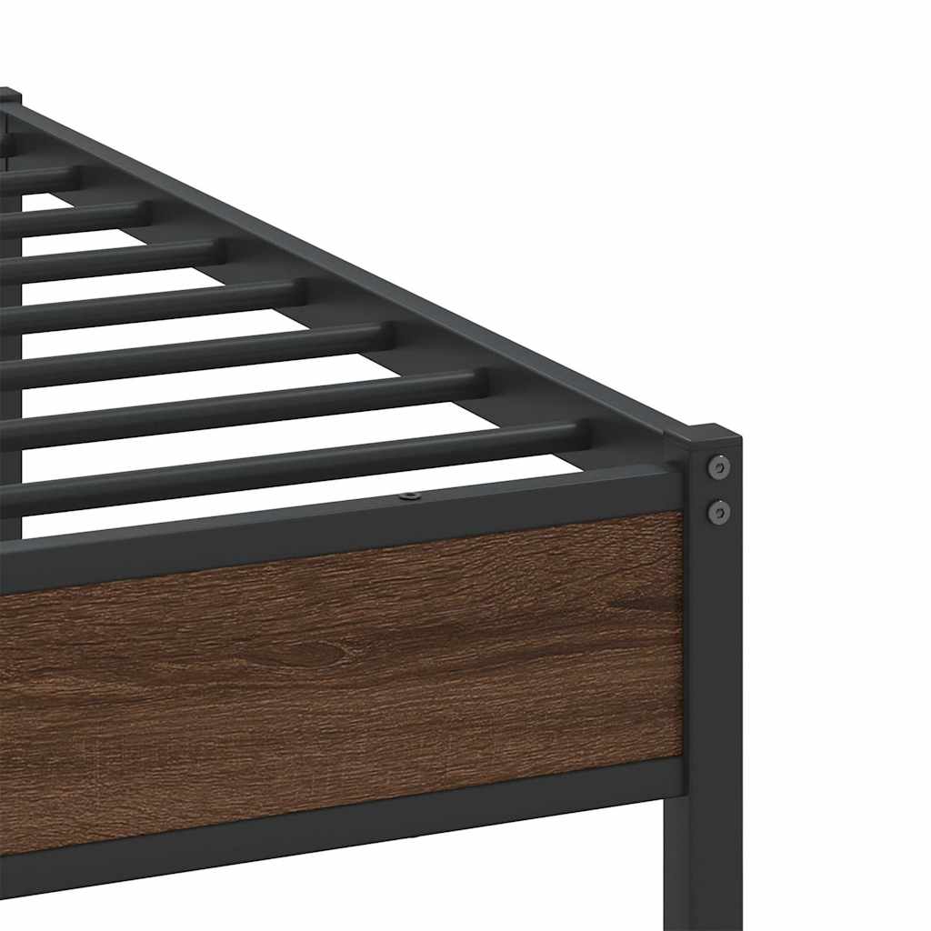 Giroletto senza Materaso in Metallo Rovere Marrone 193x201 cm | homemem39