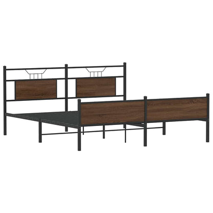 Giroletto senza Materaso in Metallo Rovere Marrone 183x213 cm