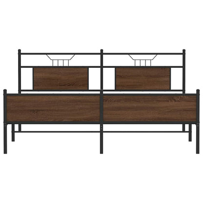 Giroletto senza Materaso in Metallo Rovere Marrone 183x213 cm
