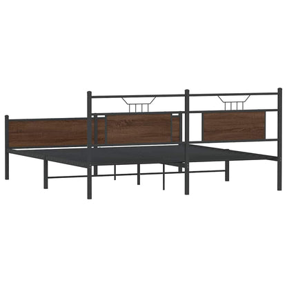 Giroletto senza Materaso in Metallo Rovere Marrone 183x213 cm
