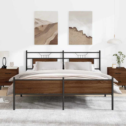 Giroletto senza Materaso in Metallo Rovere Marrone 183x213 cm