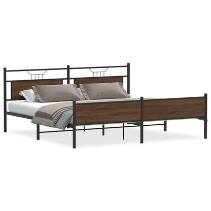 Giroletto senza Materaso in Metallo Rovere Marrone 193x201 cm | homemem39