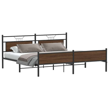 Giroletto senza Materaso in Metallo Rovere Marrone 193x201 cm | homemem39