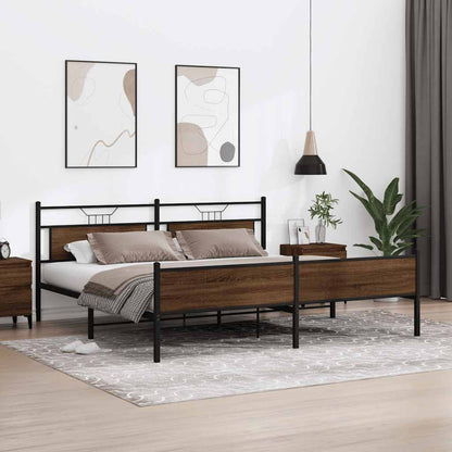 Giroletto senza Materaso in Metallo Rovere Marrone 193x203 cm