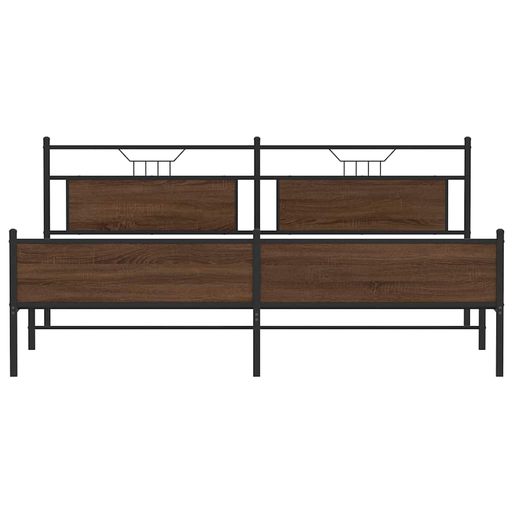Giroletto senza Materaso in Metallo Rovere Marrone 193x201 cm | homemem39