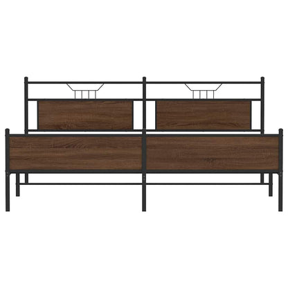 Giroletto senza Materaso in Metallo Rovere Marrone 193x203 cm