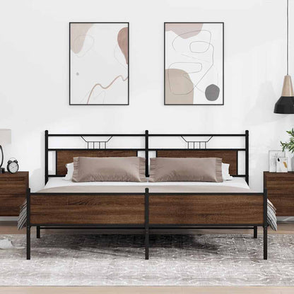 Giroletto senza Materaso in Metallo Rovere Marrone 193x203 cm
