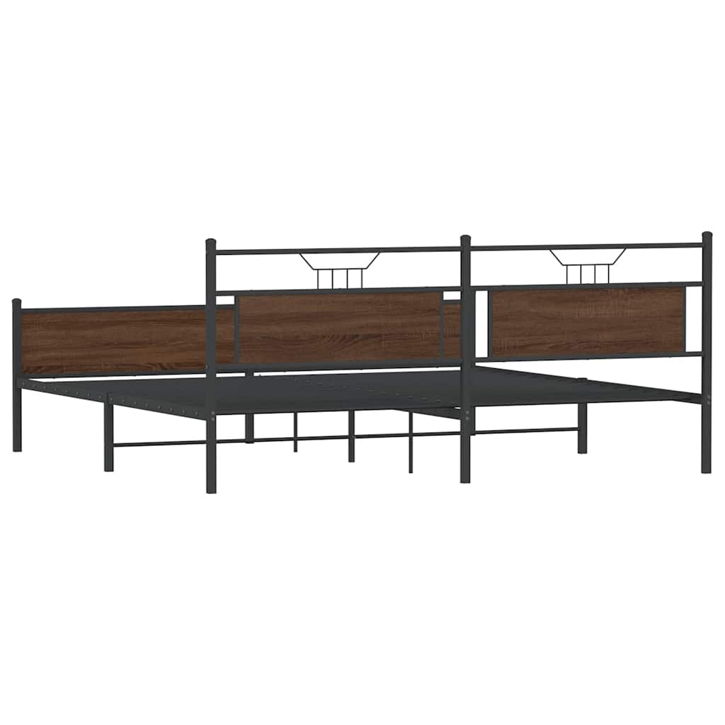 Giroletto senza Materaso in Metallo Rovere Marrone 200x200 cm