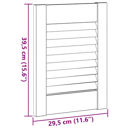 Ante con Design a Lamelle 2 pz 39,5x29,5 cm in Legno di Pino
