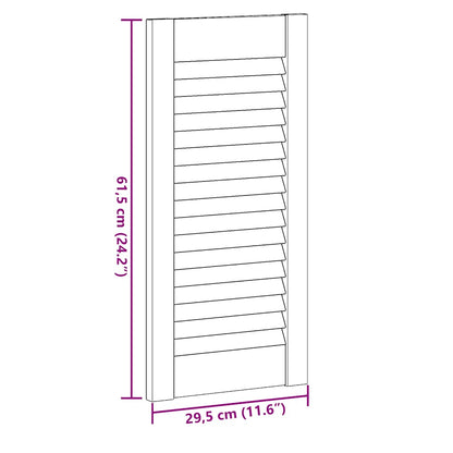 Anta con Design a Lamelle 61,5x29,5 cm in Legno di Pino