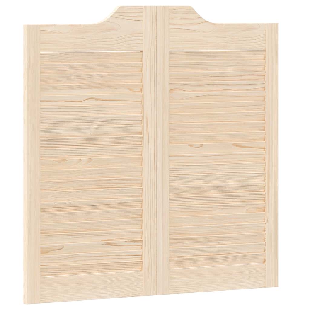 Porte a Battente 1-Paio Design a Lamelle 80x80 cm Legno di Pino