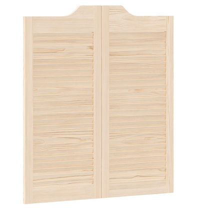 Porte a Battente 1-Paio Design a Lamelle 90x80 cm Legno di Pino