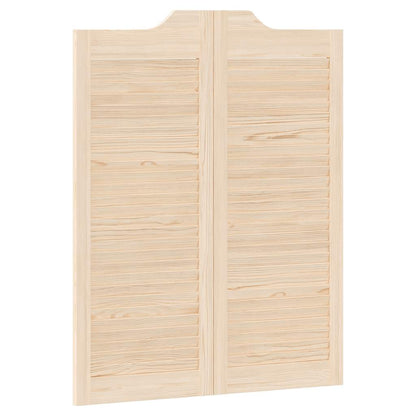 Porte a Battente 1-Paio Design a Lamelle 100x80cm Legno di Pino