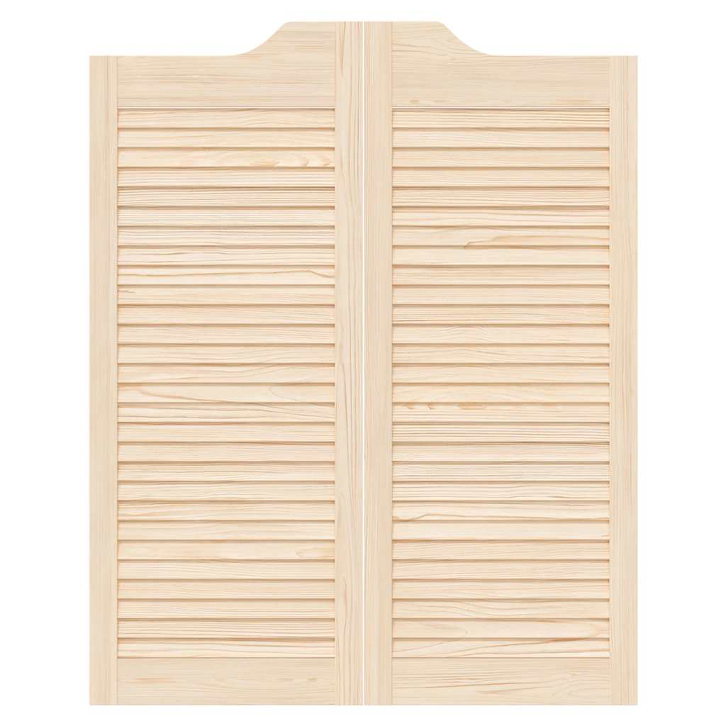 Porte a Battente 2-Paio Design a Lamelle 100x80cm Legno di Pino